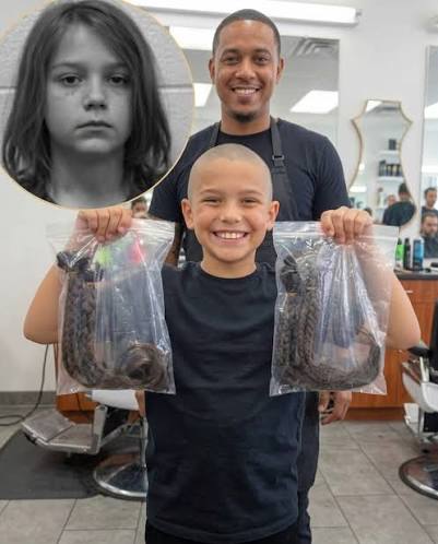 A 12 year old boy spent years growing out his natural hair just to cut it all  off and donate 17 inches to be made into wigs for children with cancer. That