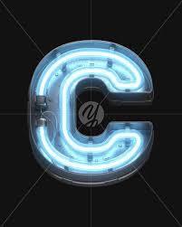 C From Metal Neon Light Alphabet On Yellow Images Creative Fonts
