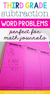 Word Problems Are An Important Part Of My Everyday Math Routine These 3rd Grade Subtraction Word Probl Word Problems Math Interactive Notebook 3rd Grade Words