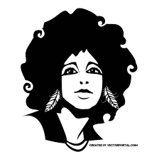 Black And White Vector Art Black And White Vector Portrait Afro Girl Vector Portrait Vector Portrait Afro Girl Vintage Art