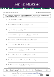 Our grammar practice worksheets are filled with useful, everyday language . Indirect Direct Speech English Worksheet 01 Stp Books