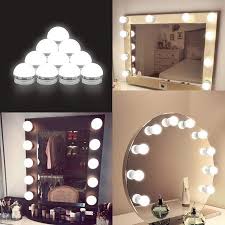 Coolmade Vanity Lights Kit Hollywood Style Makeup Light Bulbs With Stickers Attached To Bathroom Wall Or Dressing Table Mirrors With Dimmable Switch And Power Dressing Room Mirror Diy Vanity Mirror