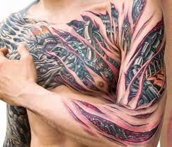 The guy could be a crazy fan of cars. 3d Biomechanical Tattoos Bio Robot Tattoo With A Lot Of Tiny Details