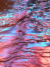 Puddle Of Water Running Down Street With Neon Lights Reflected In It Water Aesthetic Neon Lighting Water Reflections