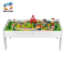 Little tikes real wooden train table set for kids deluxe over 80piece hand painted wooden set with tracks trains amp accessories. Customize Educational 60pcs White Wooden Train Set Table For Children W04c175c Buy Train Set Table Train Set Table Children Train Set Table Product On Alibaba Com