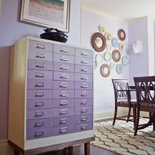 One word of caution is that the nosing if glued on it will be vulnerable to coming loose by repeated footsteps on it. Lavender Ombre File Cabinet Upcycled Home Decor Filing Cabinet Home Decor Styles
