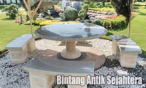 Meja Taman Set Dari Batu Kali Jual Meja Taman