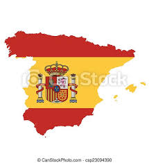 Hier gibts die flagge von spanien in zum kostenlosen download. Spanische Flagge Flagge Mit Wappen Des Konigreichs Spanien Uberlagert Auf Der Umrisskarte Isoliert Auf Weissem Hintergrund Canstock