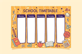Download Back To School Timetable Style For Free In 2020 School Timetable Back To School School