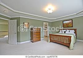 You can check out all of the best blue gray paint colors!. Master Bedroom Large Master Bedroom With A Door Open To The Bathroom And A Second Floor Hallway Nice Home Near Seattle Wa Canstock