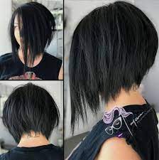 Inverted Black Bob With Choppy Ends Bobhaircut Short Hair Styles Short Hair Styles For Round Faces Inverted Bob Haircuts