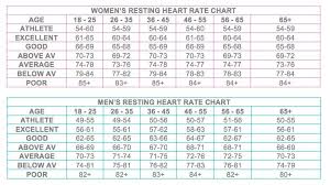 resting heart rate chart resting heart rate chart pulse