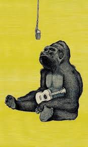 ничего не вижу ничего не слышу ничего не говорю тату Gorilla Print 11x16 5 Signed And Numbered Backround Color Your Choice Yellow Green Blue Or Pink Funmonkeys Obezyana Nastennye Rospisi I Gitara