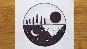 Draw a simple perfect freehand circle and a complex freehand pattern step by step. Drawing Easy Scenery In Circle How To Draw Something In Circle Youtube
