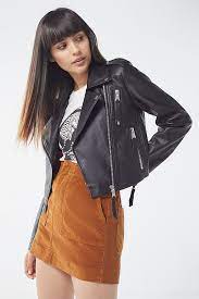 Slide View 3 Uo Faux Leather Cropped Moto Jacket Leather Jacket Girl Cropped Moto Jacket Fashion