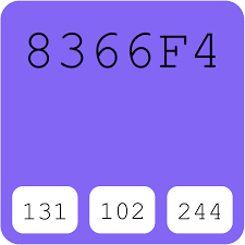 Violets Are Blue / #8366f4 Hex Color Code, RGB and Paints