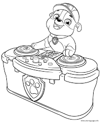 Welcome to our popular coloring pages site. Paw Patrol Lets Play Dj Rubble Coloring Pages Printable