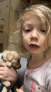 We were playing with one of the puppies and he got a little vocal and  Aurora was worried he was upset and started singing to him. 🥰, .,  #smithhearthandhomestead #goldenretriever #puppies ...