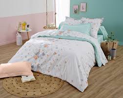Housse De Couette Helsi Mint Coton Motifs Scandinaves 140x200 Tradilinge Parure De Lit Housse De Couette Taie Traversin