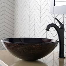 copper brown bathroom vessel sink and