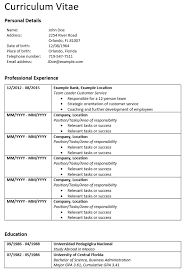 Cv example and samples for every job. Curriculum Vitae Template Format Contents Ionos