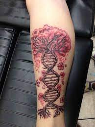 Human Dna Combined With The Tree Of Life Science Tattoos Dna Tattoo Incredible Tattoos