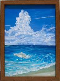 プライベートビーチ12 絵 入道雲 画材