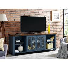 Martin Furniture Bailey 80 Tv Stand In Blue Walmart Com Tv Console Diy Rustic Tv Console Wood Tv Console