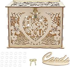 The sturdy and durable, wood box features a generous sized slot on the rounded top for easy collection of cards, and the box opens up for easy access to cards when you swing open the metal locking clasp. Amazon Com Wedding Card Box With Lock Simple Hollow Out Gift Card Box Easy Installation Versatile Wooden Gift Box For Weddings Birthdays Graduations Home Improvement