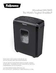 * shredder will not run when lid is open. Fellowes 6ms 6m5 6m Owner S Manual Manualzz