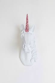 Unicorn Wall Mount The Bayer Unicorn Head Mount In White Rose Etsy White Faux Taxidermy Unicorn Wall Art Unicorn Decorations