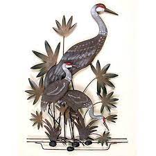 Sandhill Crane Family Wall Sculpture Outdoor Metal Wall Art Metal Tree Wall Art Wall Sculptures