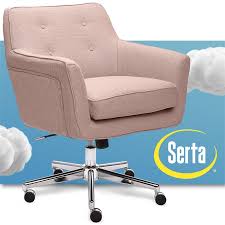 Serta Style Ashland Home Office Chair Blush Pink Twill Fabric 47140c