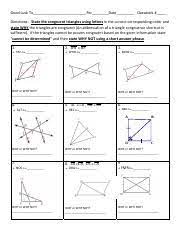 Since these ratios are all the same, this is a similar triangle. Congruent Triangle Review 2 Pdf Goodluckto Per Date Classwork Directions Sufficient Course Hero