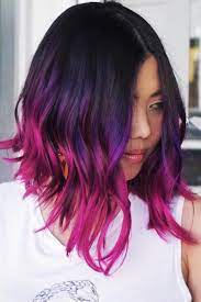 Try throwing multiple shades of purple and pink into the mix and opt for a cool color to tone your roots (like navy blue or dark purple brown.) 50 Cosmic Dark Purple Hair Hues For The New Image Lovehairstyles