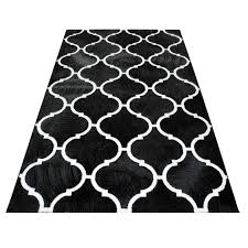 Lavage à la mainlieu : Tapis A Motifs Baroque Noir Blanc De Salon Neo Pas Cher