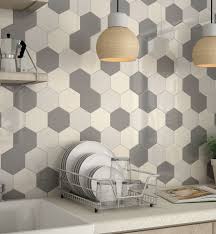 These tiles in light grey with dark motifs on a white background are beautiful combinations of contemporary and modern kitchen tiles. 12 4x10 Hive Lt Grey Tile Choice