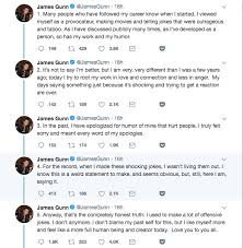 He is from a large catholic family, with irish and czech. James Gunn Fired As Director Of Guardians Of The Galaxy 3 Film