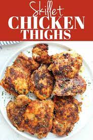 These Skillet Chicken Thighs Are The Best Pan Seared Boneless Skinless Chicken Th Skillet Chicken Thighs Chicken Thigh Recipes Cooking Boneless Chicken Thighs