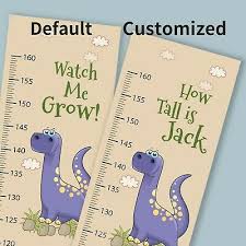 Personalised Boys Dinosaur Dino Jurassic Growth Height Measuring Chart Custom Ebay