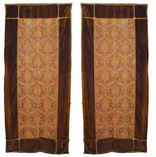 Antique gold brocade 1930s damask curtain fabric purses cottage pillows sewing click to enlarge long french antique edwardian sheer cotton brocade curtain panel 22 x 87. Gold And Brown Brocade Velvet Drapes