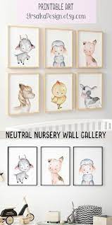 Look At The Cute Farm Baby Animals Neutral Nursery Gallery Wall Farm Animals Nursery Decor F Farmhouse Nursery Decor Farm Animal Nursery Farmhouse Nursery