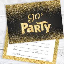 90th birthday party invitations cheap. Home Garden White Black Gold 90th Personalised Birthday Party Invitations Greeting Cards Party Supply
