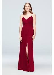 I ordered my bridesmaid dresses at david's bridal, i regret it though. Spaghetti Strap Ruched Waist Mesh Bridesmaid Dress David S Bridal