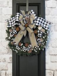 Black And White Buffalo Plaid Ribbon Walmart Winter Wreath Black And White Buffalo Plaid Wreath Farmhouse Wreath Christmas Farmhouse Wreath Christmas Wreaths Winter Wreath Buffalo Plaid Christmas Tree