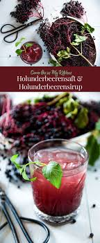 Holunderbeerensaft Holunderbeerensirup Limonaden Rezepttipp Rezept Holunderbeerensaft Holunder Beeren