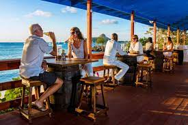 Seagrapes Beach Bar Restaurant Reviews Information Bellecarib Beach Bars St Lucia Romantic Sunset