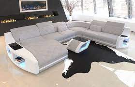 Unsere sofas mit récamiere bzw. Xxl Wohnlandschaft Swing Als Polstersofa Mit Beleuchtung Und Usb
