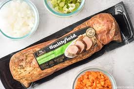 Do not confuse pork tenderloin with pork loin. Smithfield Roasted Garlic And Herb Pork Loin In Packaging With Veggies In Glass Bowls On A Table Pork Fried Rice Pork Loin Recipes Pork