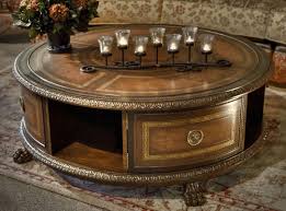 Antique Round Coffee Table With Claw Foot Decor Ideas Feat Potted Flower Centrepiece With Round Coffee Table Cool Coffee Tables Round Coffee Table Living Room